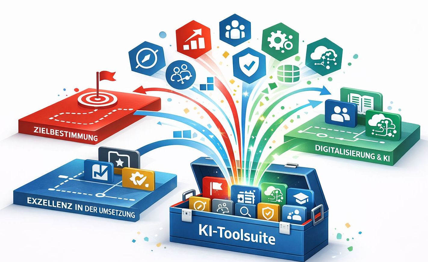 Unsere Kompetenzen bilden die Basis für die KI-Toolsuite